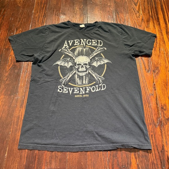 Vintage Avenged Sevenfold Shirt‎ Mens XL Black Y2K Graphic Band Tee - Picture 1 of 8